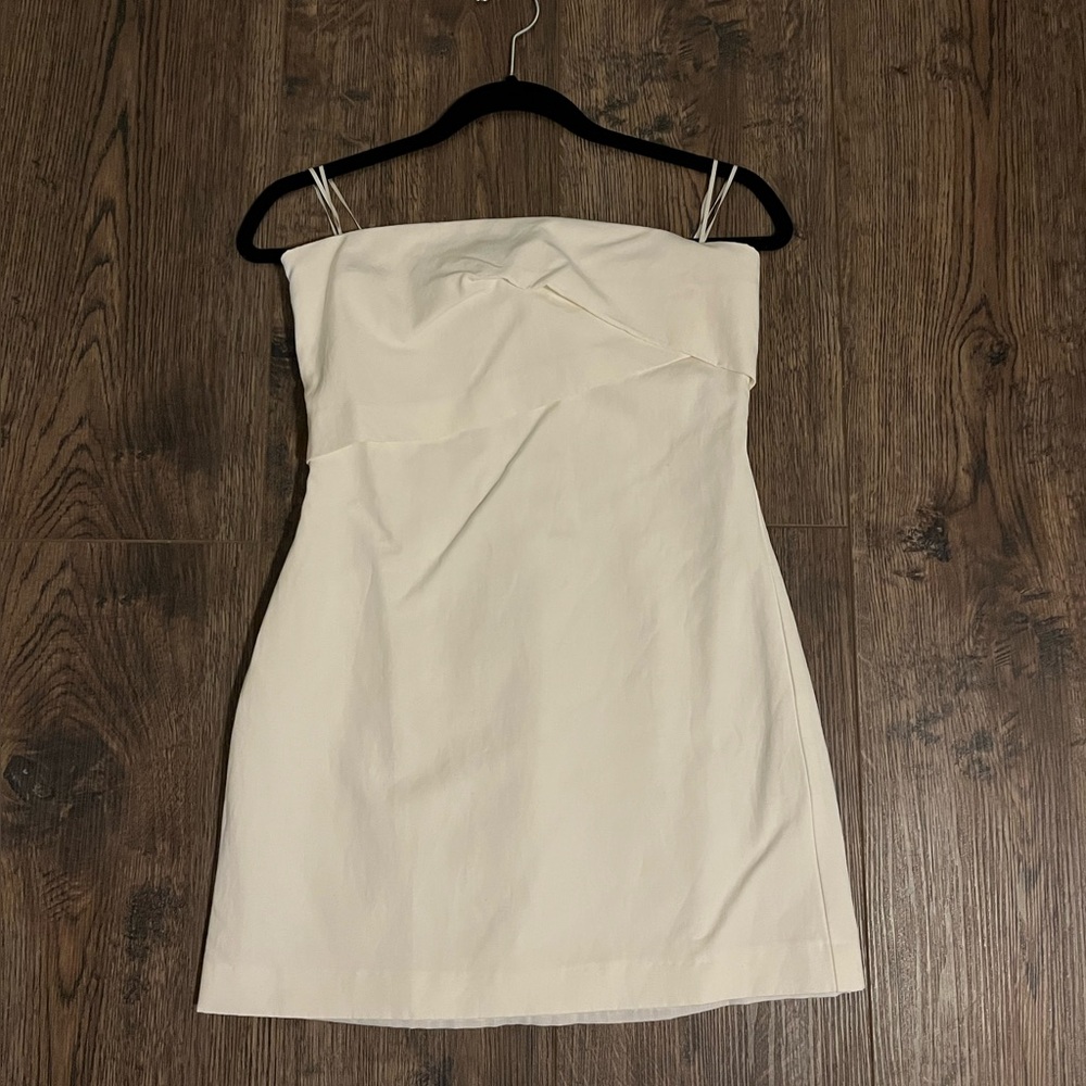 Zara white linen mini dress